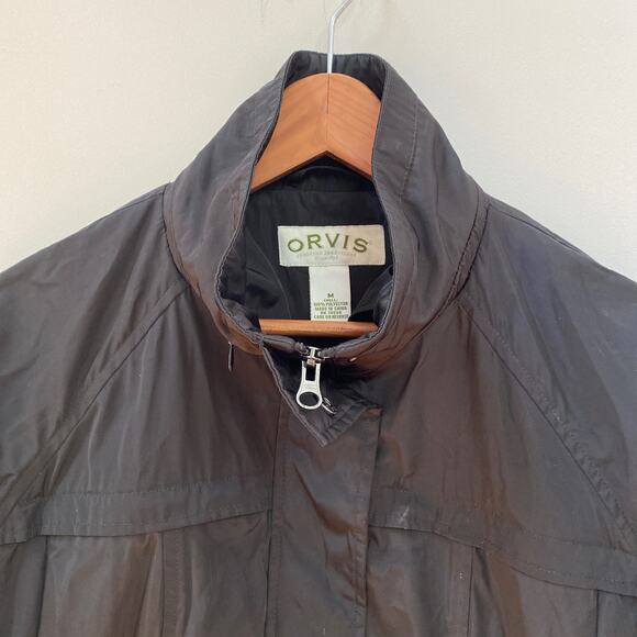 Womens Orvis Black Rain Jacket Coat Size Medium - Picture 2 of 5